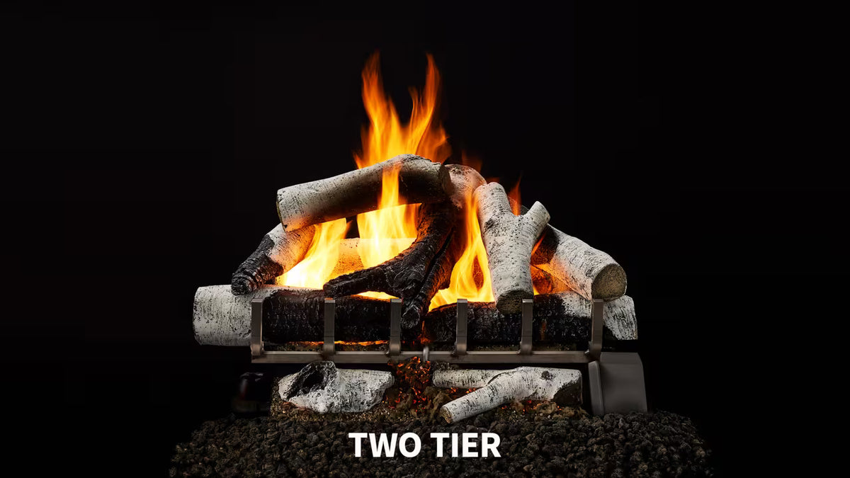 HHT 18" 2-Tier Grand Birch cement log set