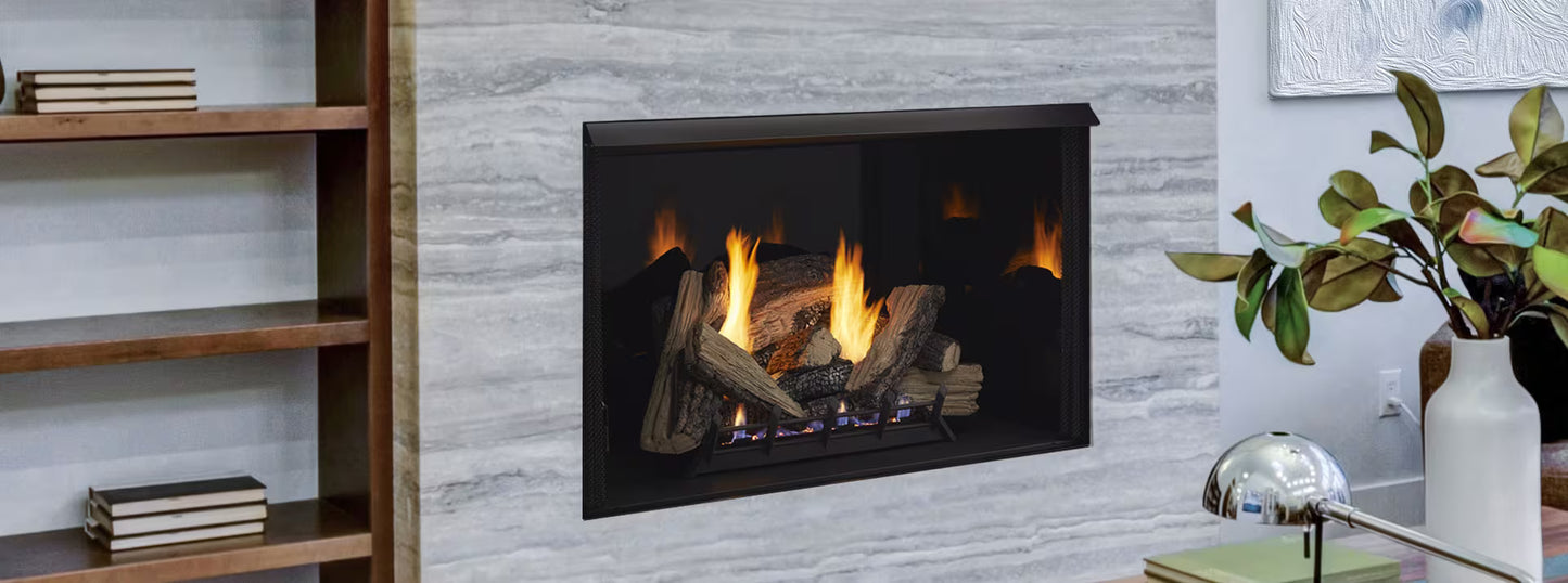 Monesson 32" Attribute Universal Circulating Vent Free Firebox with Radiant Face and Multitonal Brown Reversible Interior Fiber Panels