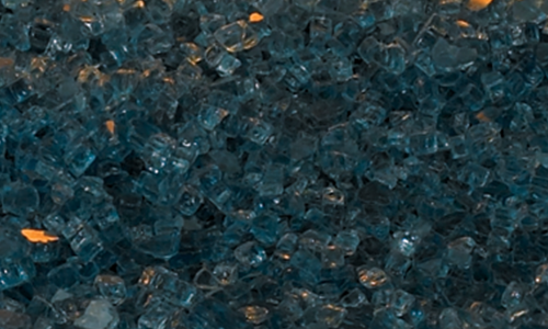 NexFire Crushed Glass, Blue Clear, approx. 1 sq. ft.