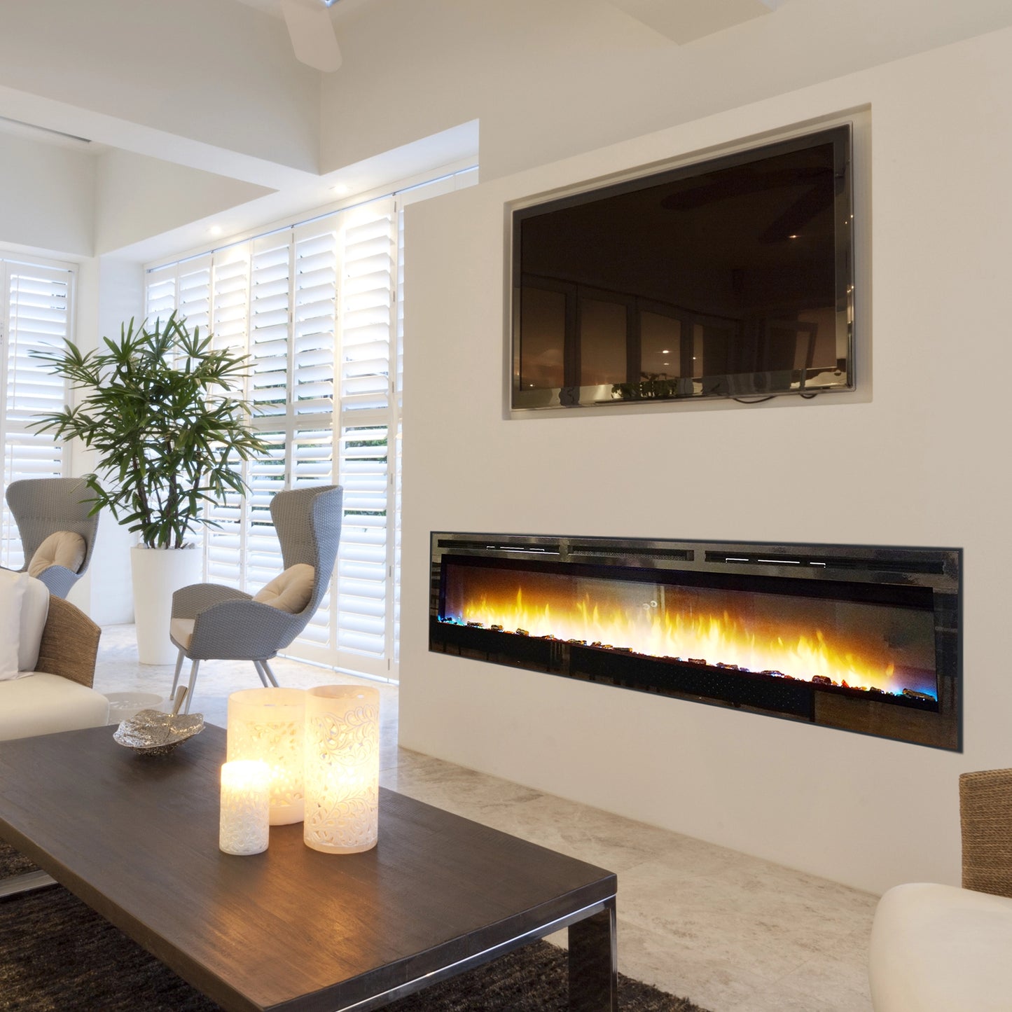 NexFire Electric, 74-in Linear, with On/Off/Color Remote (req. 3 sq ft of Decorative Media)