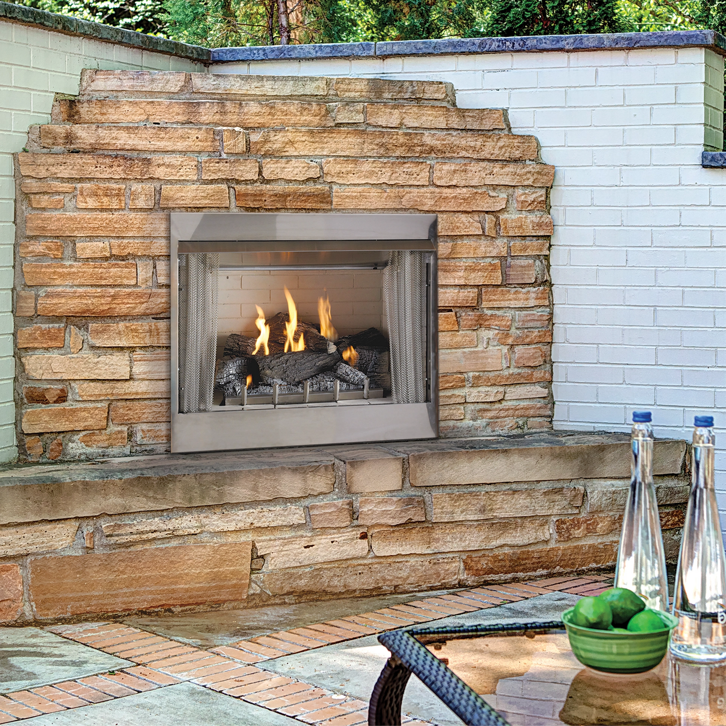 Empire 36" Stainless Steel Outdoor Fireplace