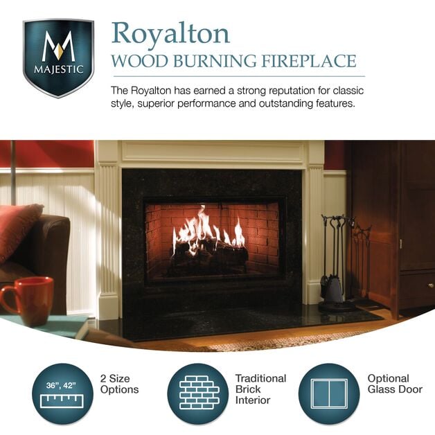 Majestic 36" Royalton Radiant Wood Burning Fireplace