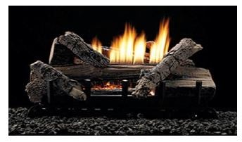 Empire 18" Whiskey River 7-Piece Refractory Gas Log Set with Manual Burner