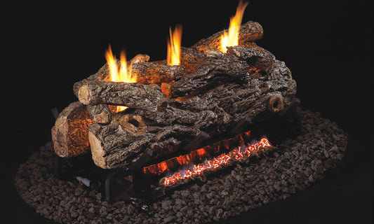 Peterson 24" VF GOLDEN OAK DESIGNER SEE THRU LOGS